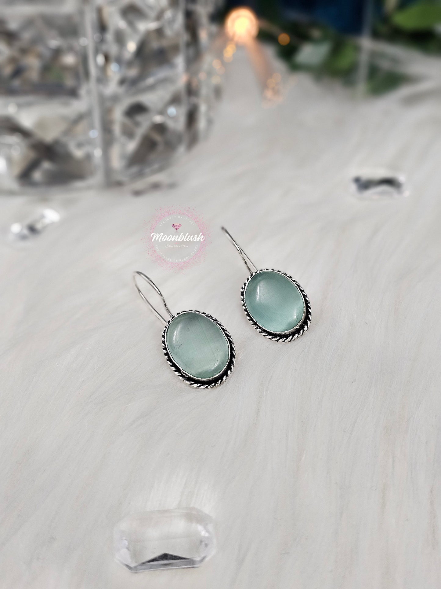 NEW ARRIVALS - Charming Dangly in Silver Replica with Monalisa Stones - Daily Wear Collection