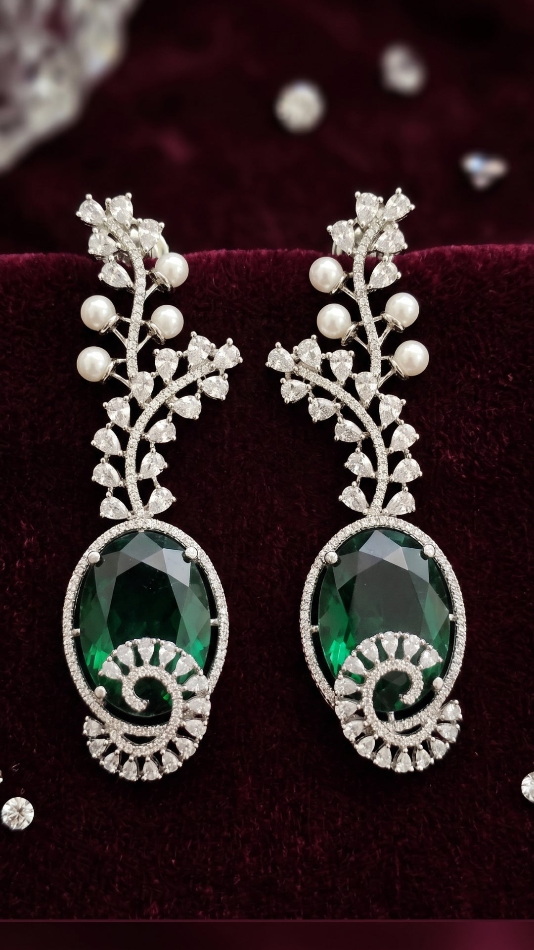 Swarovski Crystal American Diamond Dangle Earrings