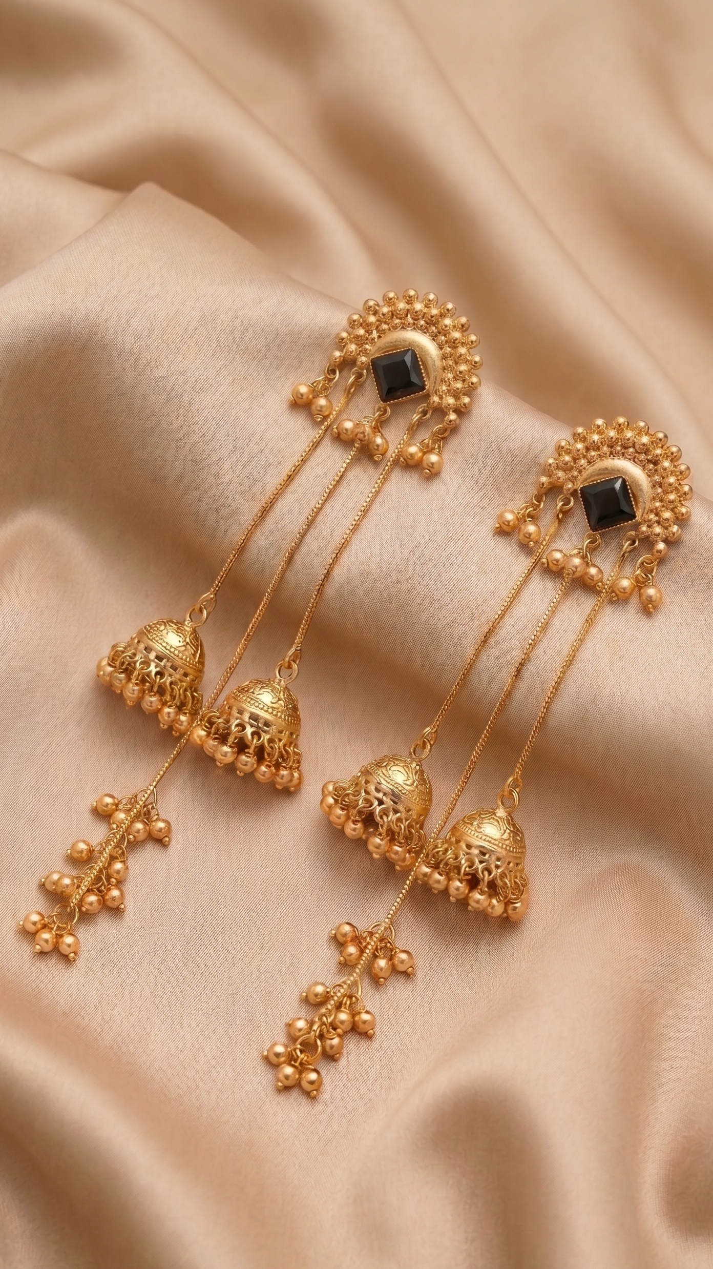 Handcrafted Chandrakor Kashmiri Brass Jhumkas