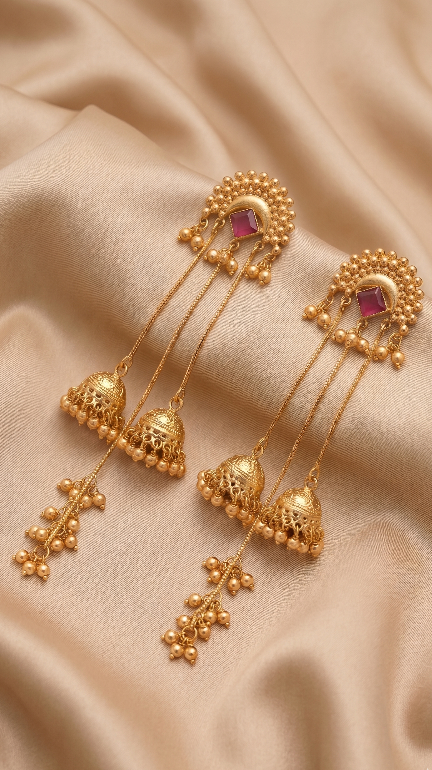 Handcrafted Chandrakor Kashmiri Brass Jhumkas