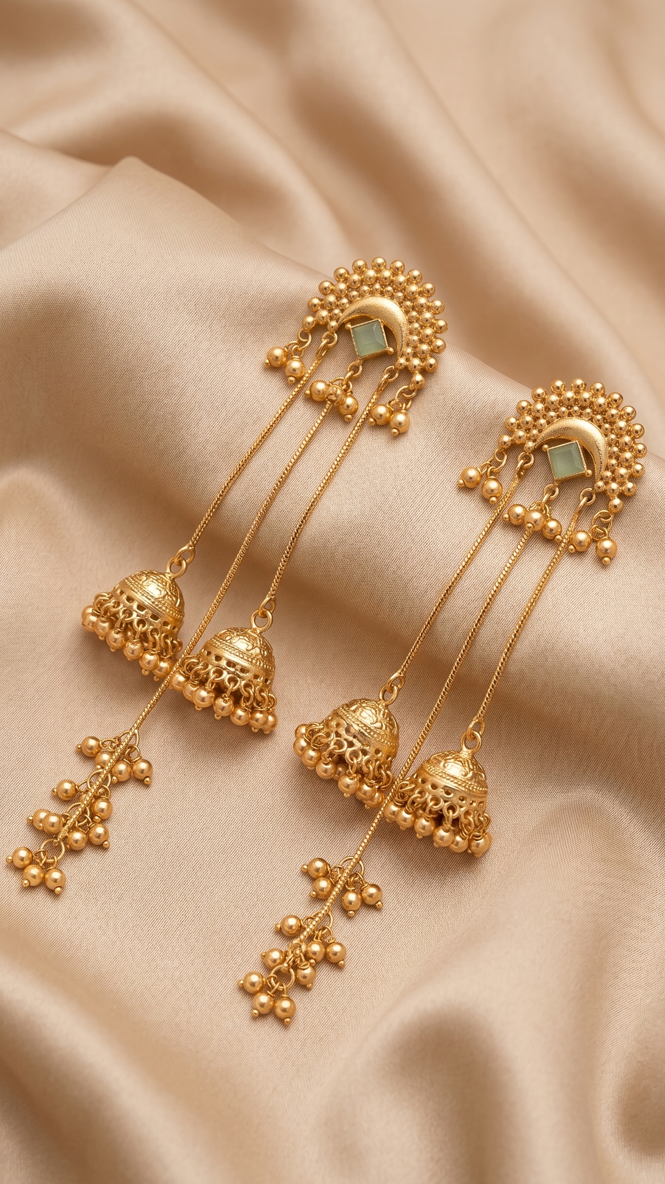 Handcrafted Chandrakor Kashmiri Brass Jhumkas