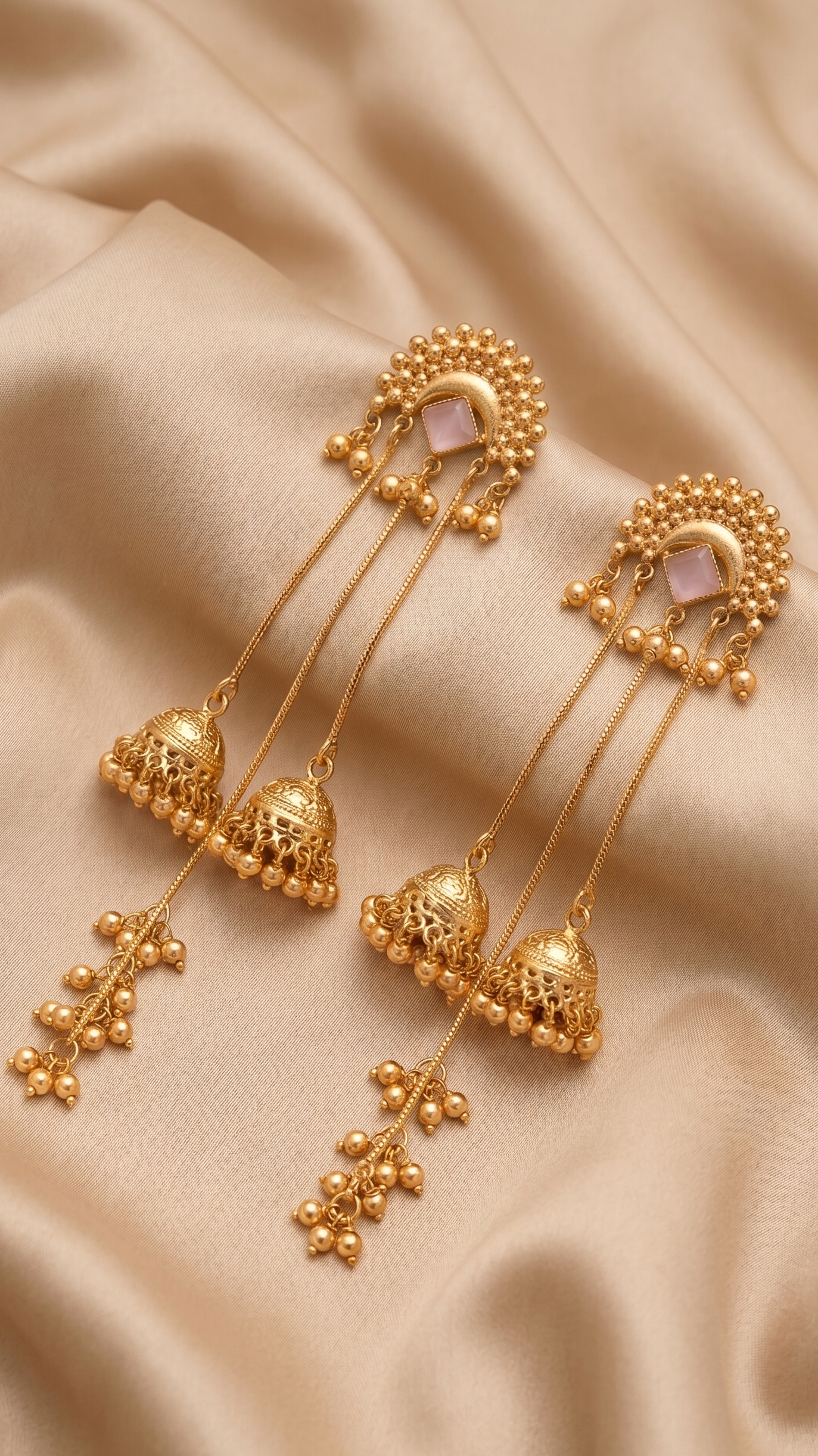 Handcrafted Chandrakor Kashmiri Brass Jhumkas