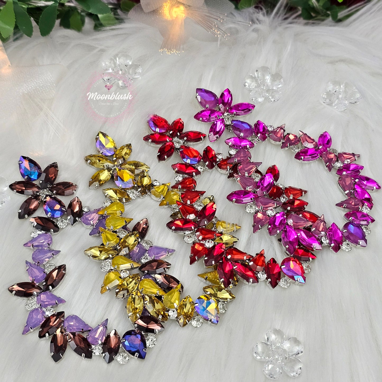 Shoulder Duster Korean Earrings: Yellow Crystal Flower Earrings