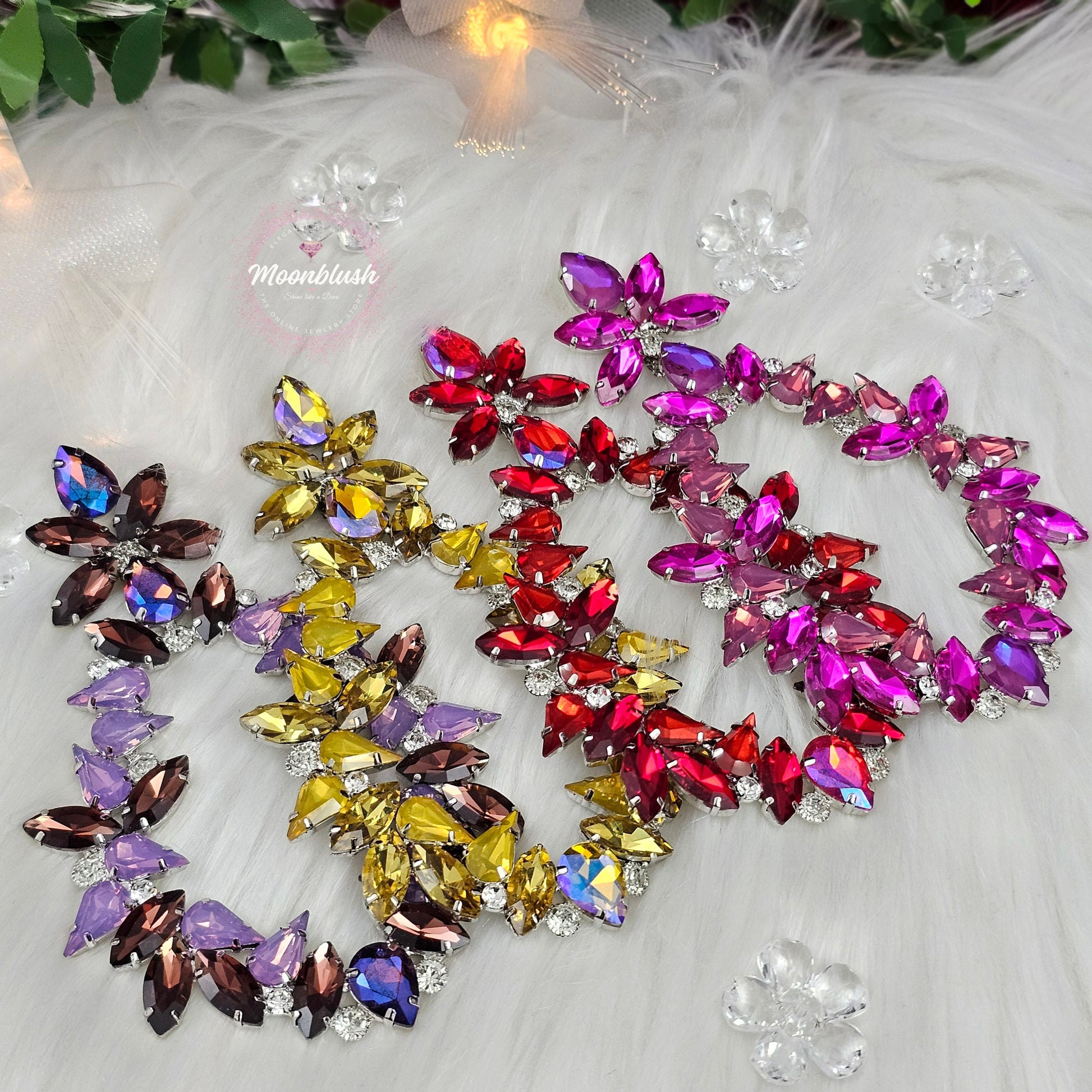 Shoulder Duster Korean Earrings: Yellow Crystal Flower Earrings