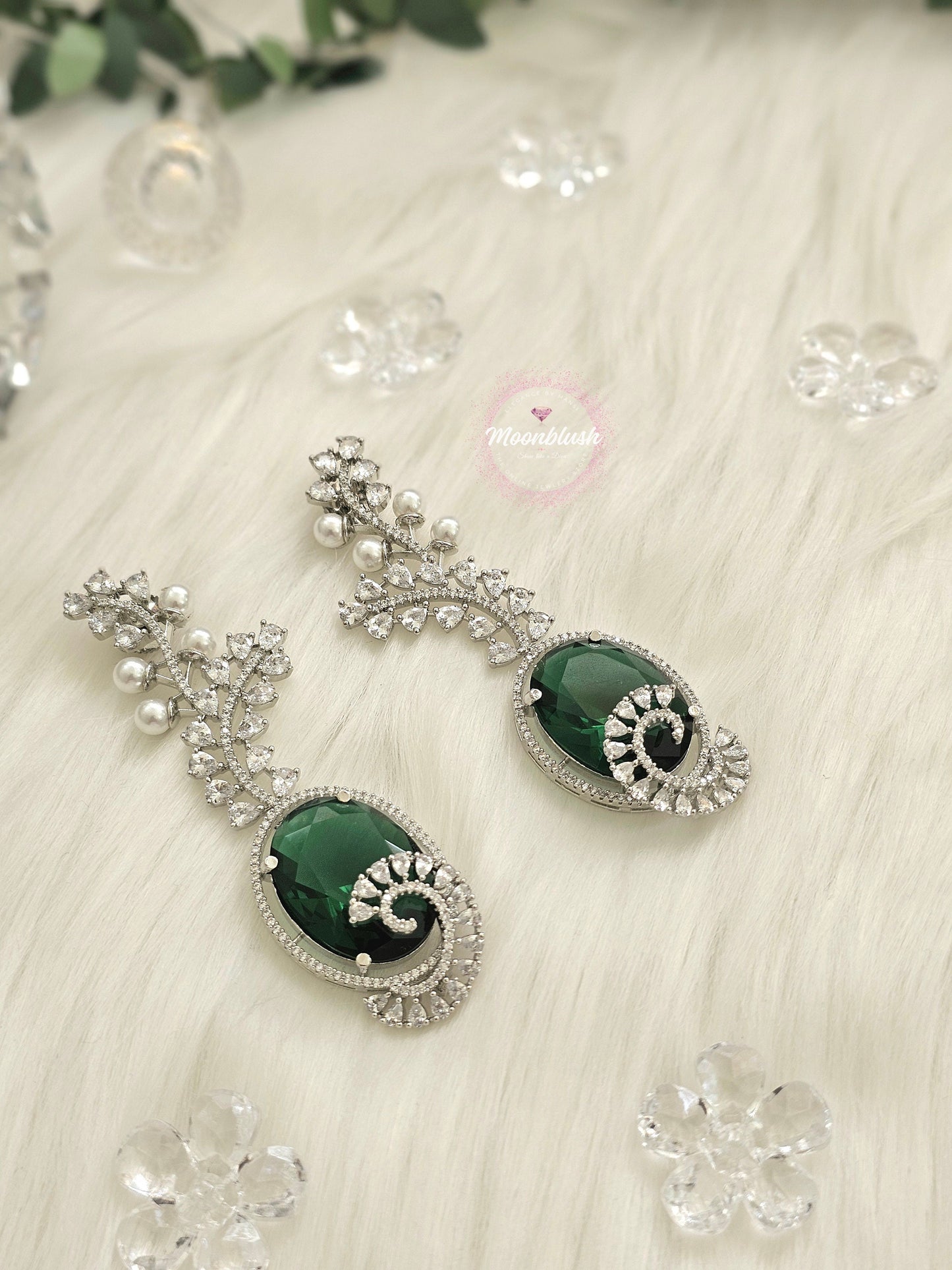 Swarovski Crystal American Diamond Dangle Earrings