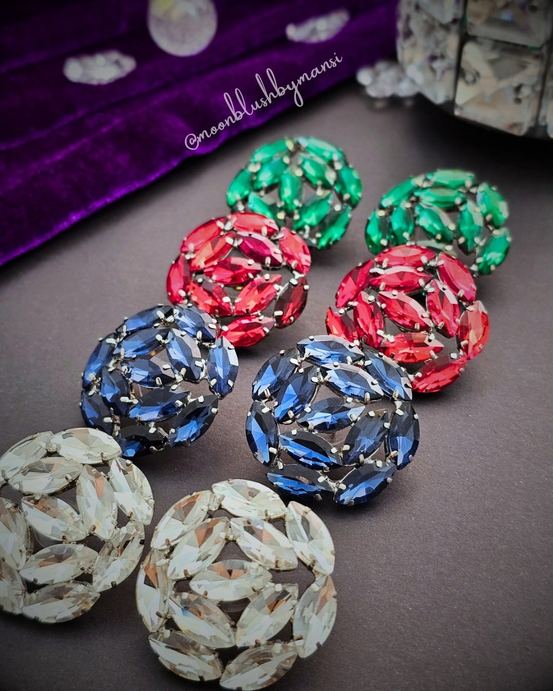 Shine on! Our Korean Crystal Glass Stone Studs are here to elevate your style