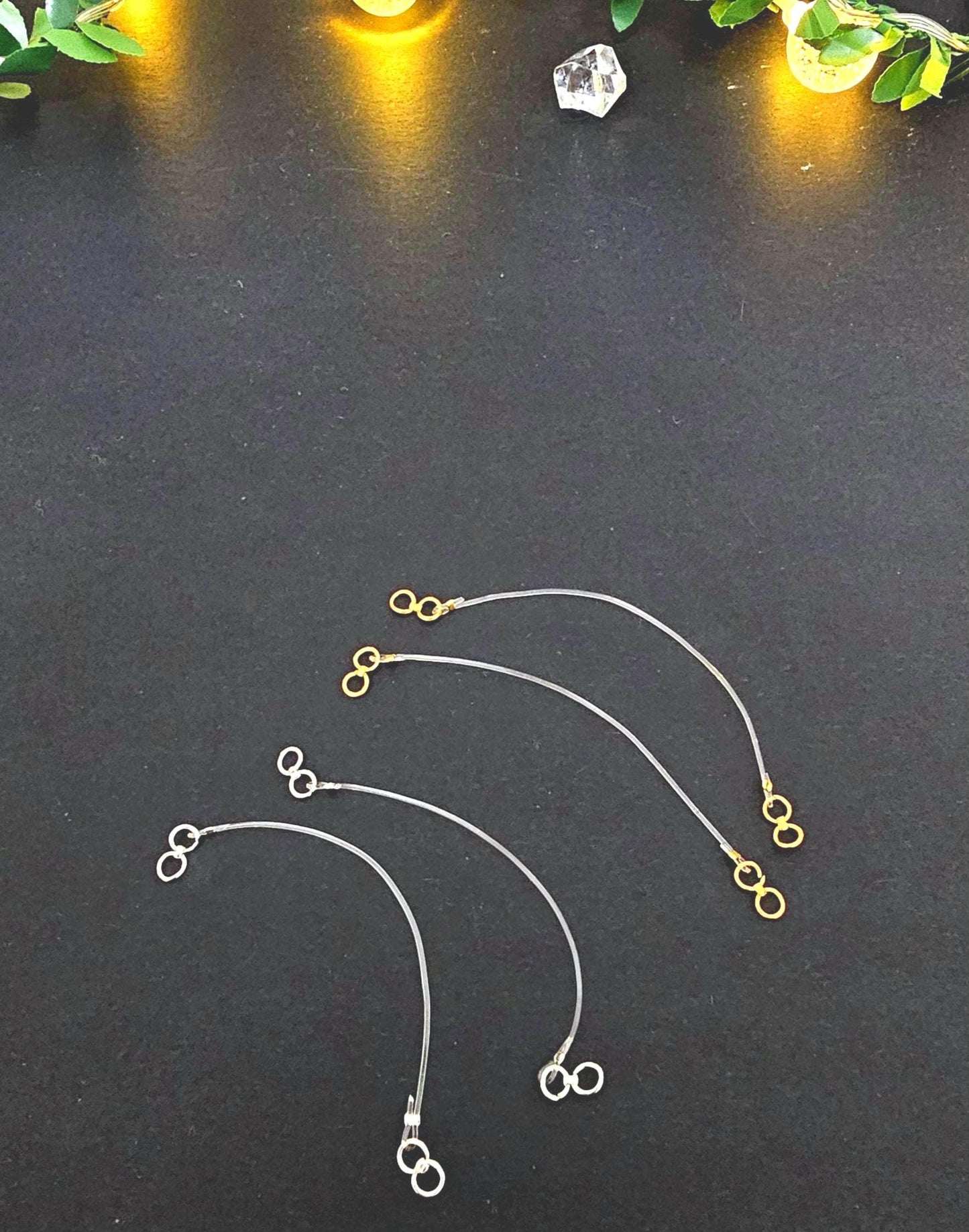 Invisible Earring Chain Support: Heavy Duty Silicone, Kaan Chain (Set of 4)