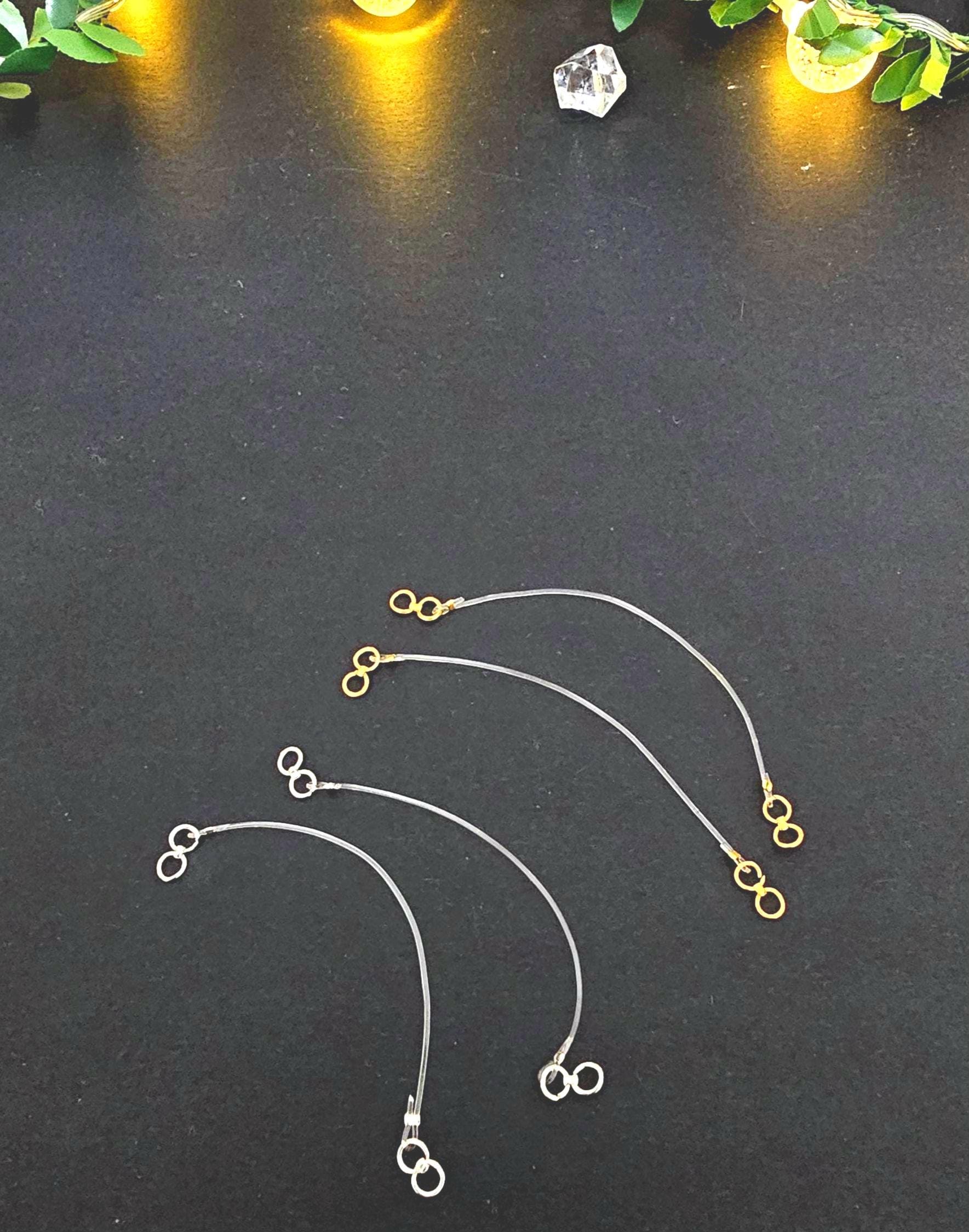 Invisible Earring Chain Support: Heavy Duty Silicone, Kaan Chain (Set of 4)