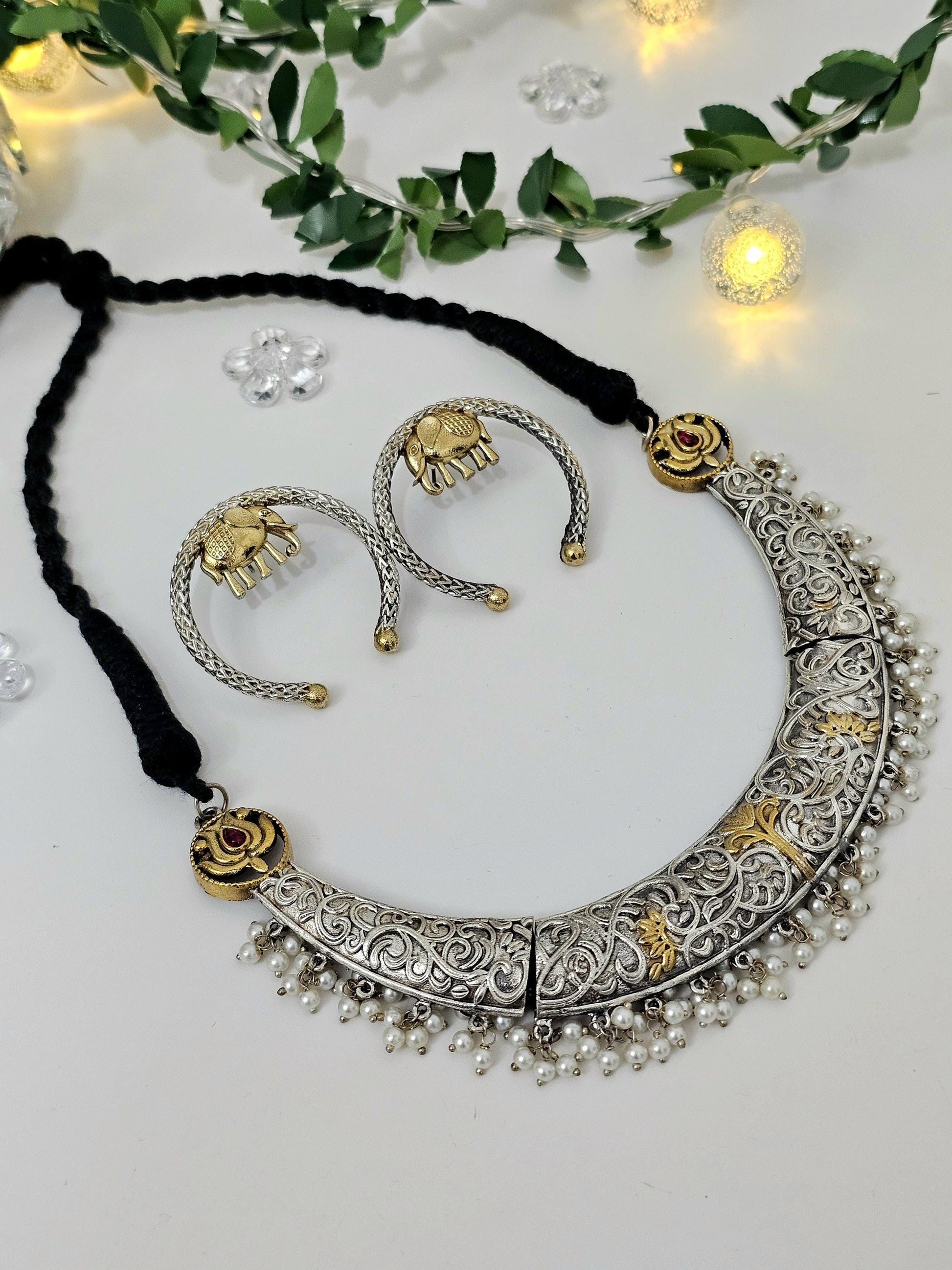 Elegant Silver Replica Hasli Choker Set