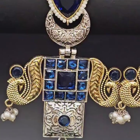Handcrafted Brass Jhumka Earrings: Dual Tone Silver Replica with AD Stones & Pearls