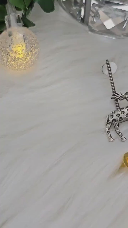 Rein Deer Statement Earrings Gold & Silver in Brass