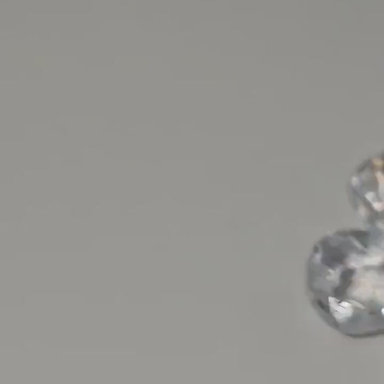 Oval Silver Replica Dangly Earrings with AD & Monalisa Stones