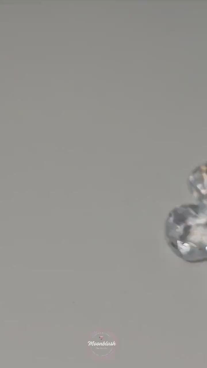 Oval Silver Replica Dangly Earrings with AD & Monalisa Stones